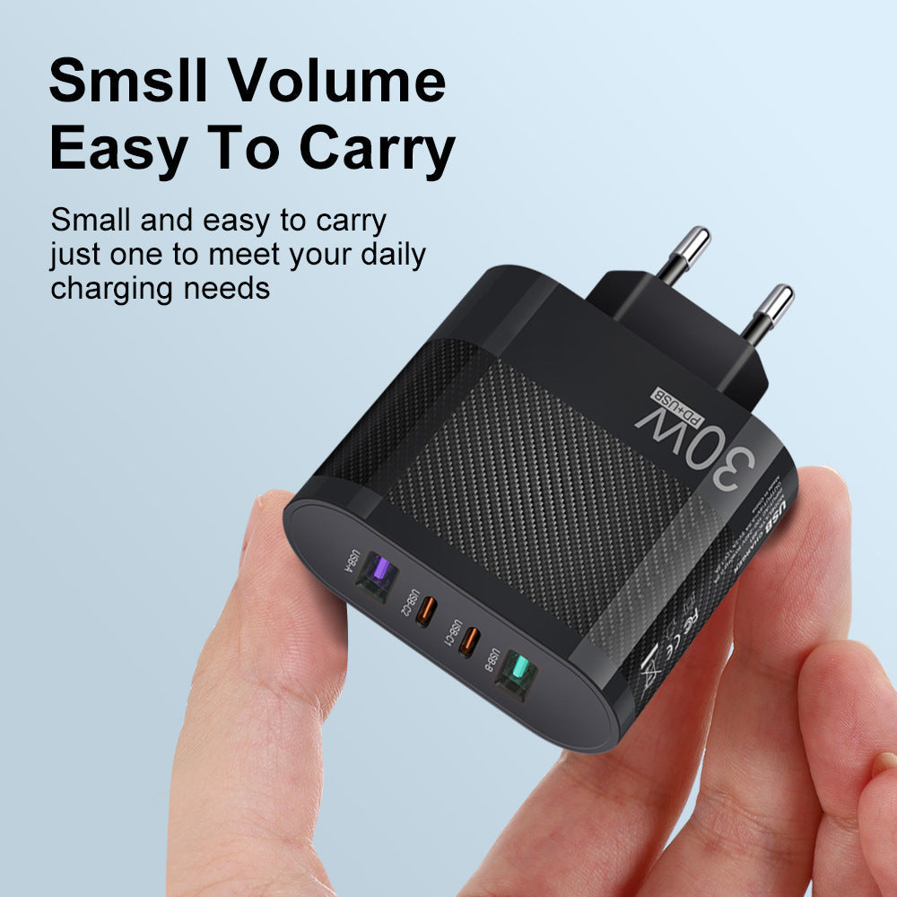 2USB Type-C 30W Mobile Phone Charger Multi Interface Travel Charging Head