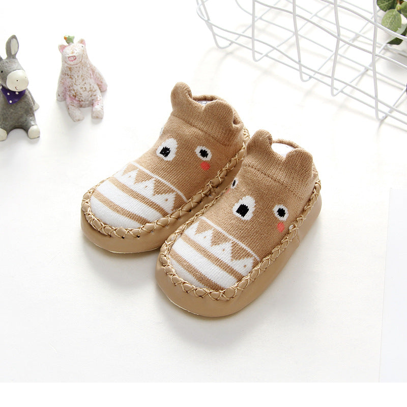 Spring and Autumn Cartoon Fox Style Children's Floor Socks Baby Toddler Shoes Socks Boys Baby Girl Baby Non-slip Soft Leather Sole Shoes