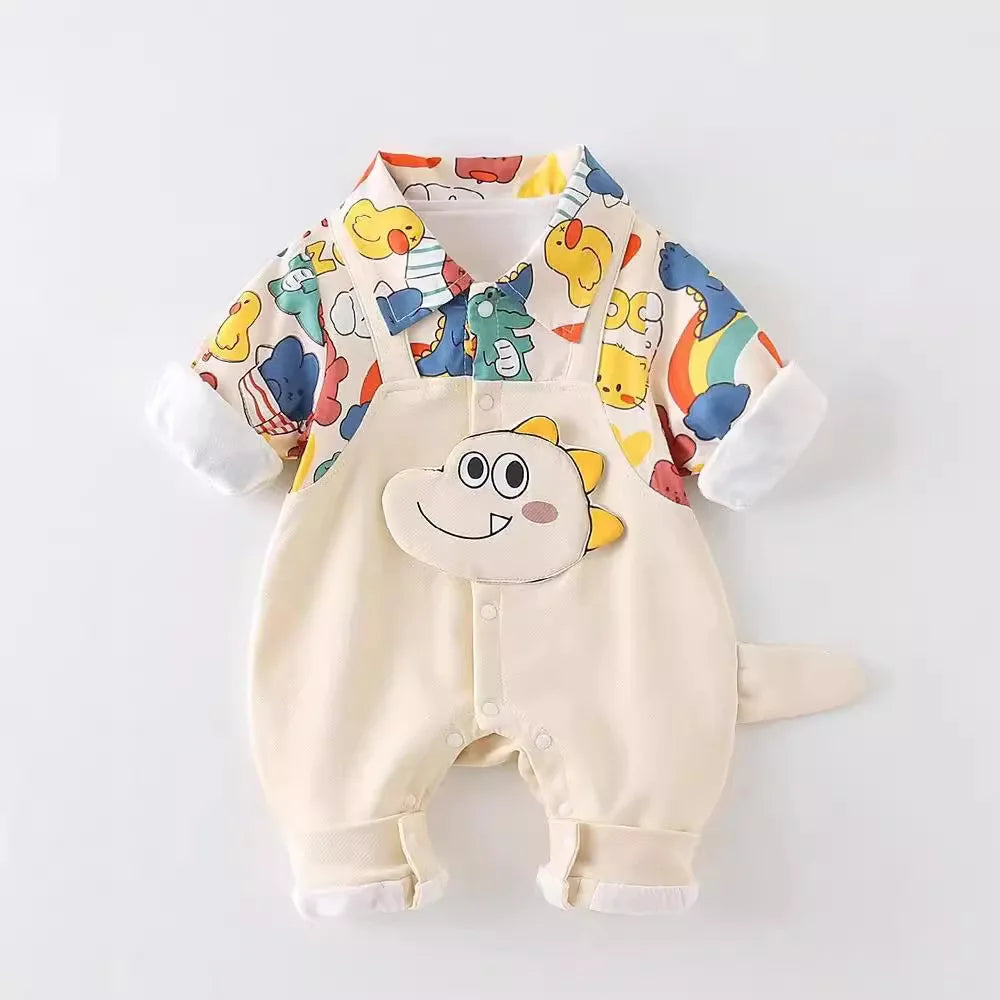 Newborn Jumpsuit  Baby Boys Girls Rompers 0-18 Months Toddler Clothing Infant Long Sleeve Doodle Kids Cotton Onesies