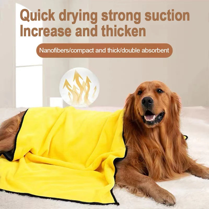 Quick-drying Towels for Pet/Dog/Cat Soft Fiber Towels Water-absorbent Bath Towel Convenient Pet Shop Cleaning Towel Pet Supplies