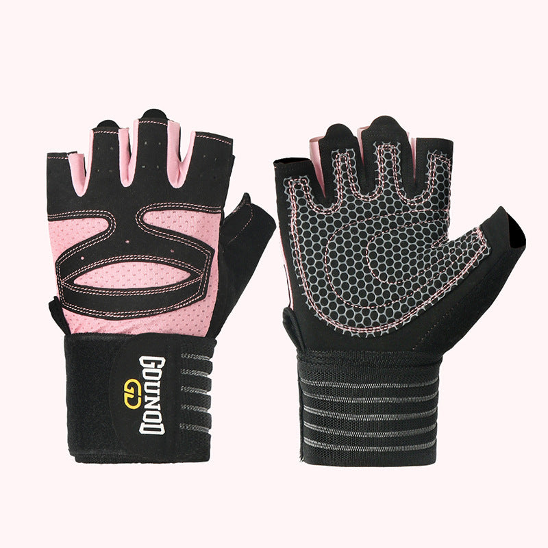 Fitness gloves extended breathable and wear-resistant half finger gloves for exercise