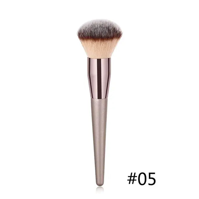 1PC Large Foundation Makeup Brushes Coffee Handle Very Soft Hair Blush Powder Make Up Brush Face Beauty Cosmetic Tools