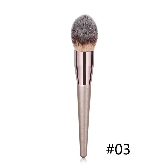 1PC Large Foundation Makeup Brushes Coffee Handle Very Soft Hair Blush Powder Make Up Brush Face Beauty Cosmetic Tools