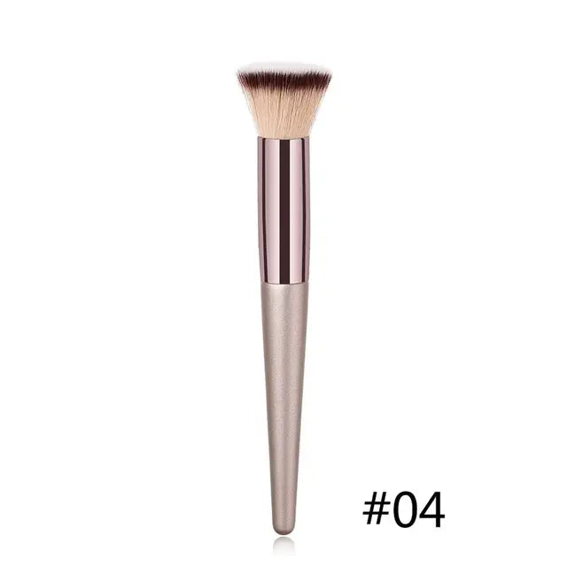 1PC Large Foundation Makeup Brushes Coffee Handle Very Soft Hair Blush Powder Make Up Brush Face Beauty Cosmetic Tools