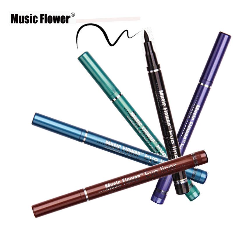 Music Flower New Makeup Cosmetic Black Eyeliner Waterproof Eye Liner Pencil Shadow KAJAL Gel Eyeliner Make up Smokey Eye