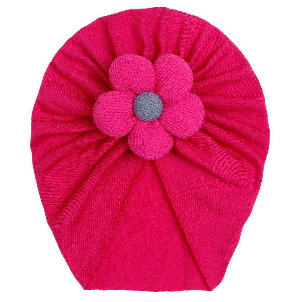 Children's imitation cotton pullover hat, baby creative, comfortable, breathable flower hat, baby hat