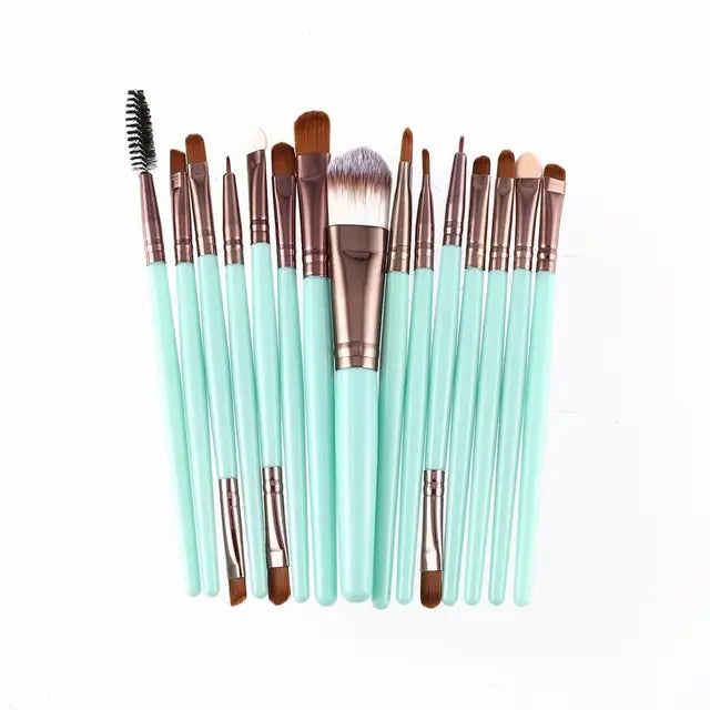 15pcs/set Makeup Brushes Sets Kit Eyelash Lip Foundation Powder Eye Shadow Brow Eyeliner Cosmetic Make Up Brush Beauty Tool