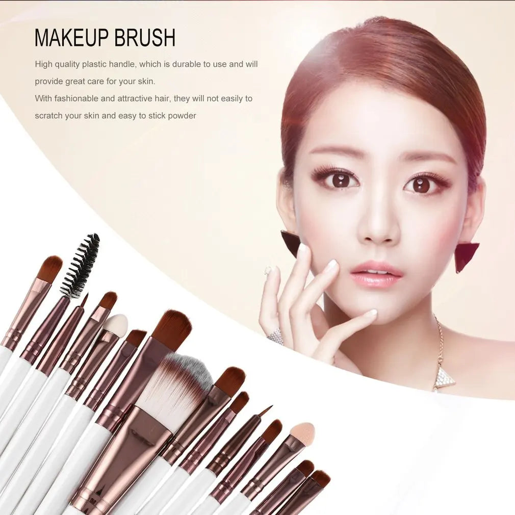 15pcs/set Makeup Brushes Sets Kit Eyelash Lip Foundation Powder Eye Shadow Brow Eyeliner Cosmetic Make Up Brush Beauty Tool