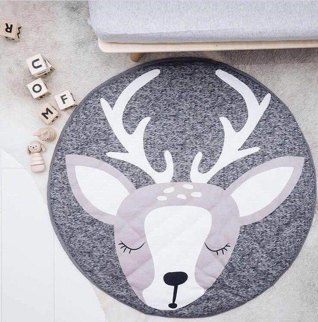 90CM Kids Play Game Mats Round Carpet Rugs Mat Cotton Swan Crawling Blanket Floor Carpet Toys Room Decoration INS Baby Gifts