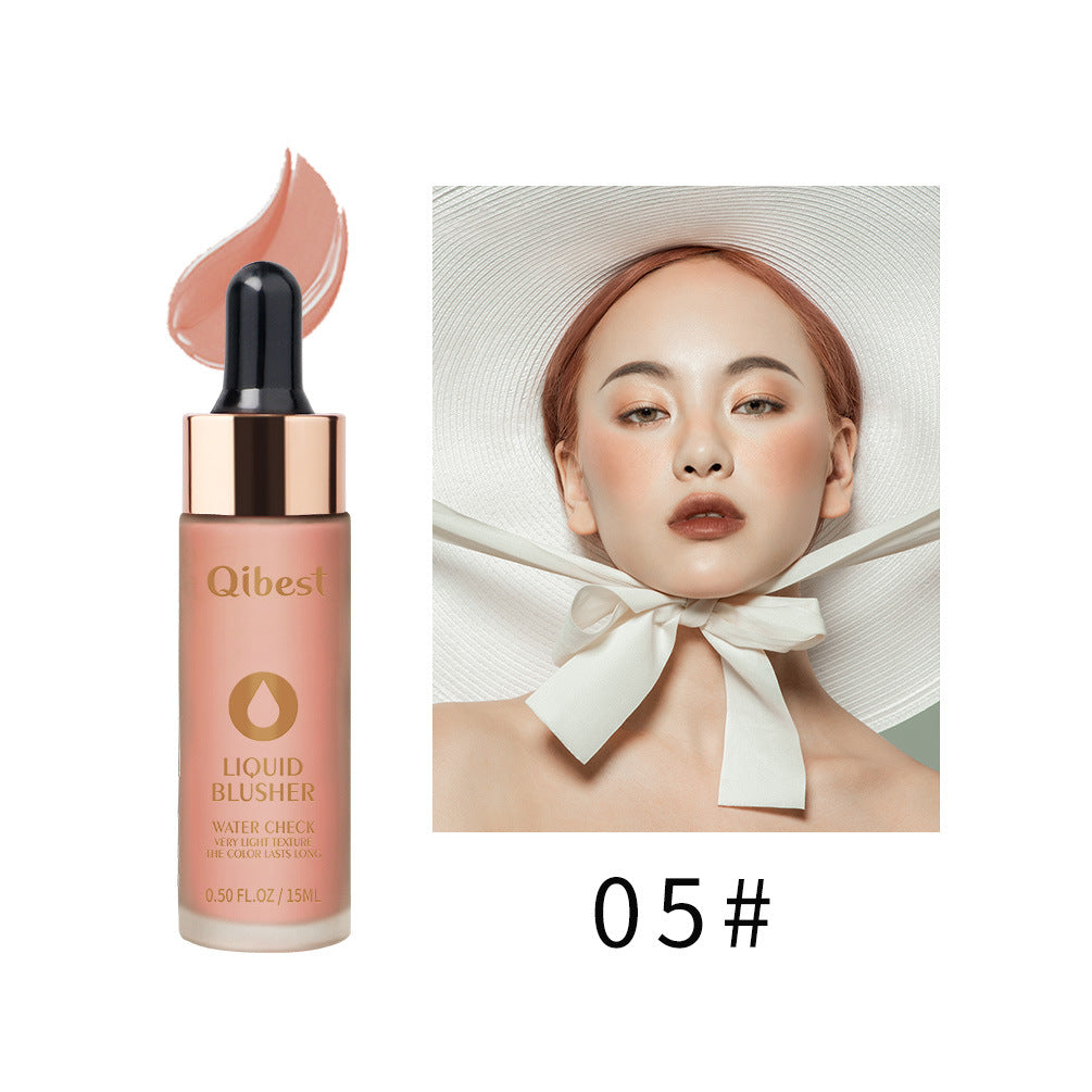 QIBEST Blush Milk Nude Makeup Moisturizing Brighten Skin Tone Natural Repairing Temperament Blush Powder Rouge Liquid Blush