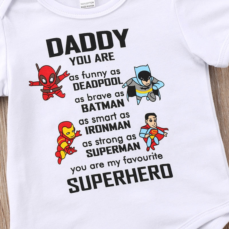 0-18M Infant Newborn Baby Superhero Clothes Short Sleeve Cartoon Romper Jumpsuit Outfits Baby Clothing