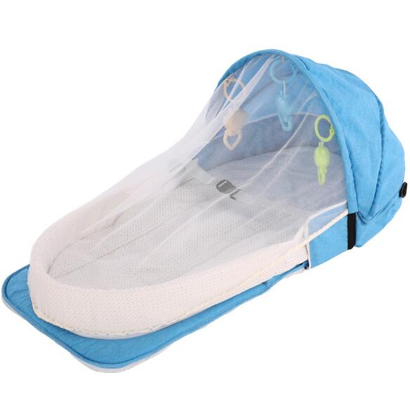 Portable Bed Foldable Baby Bed Travel Sun Protection Mosquito Net Breathable Soft Infant Folding Sleeping Basket With Toys