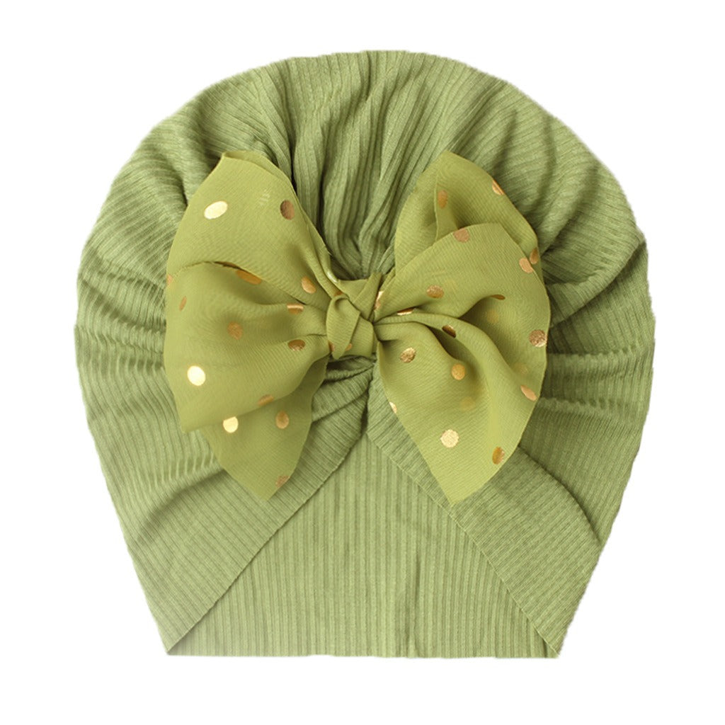 INS European and American Seasonal New Thread Baby Headwear Children's Bow Tie Pullover Cap Cap Baby