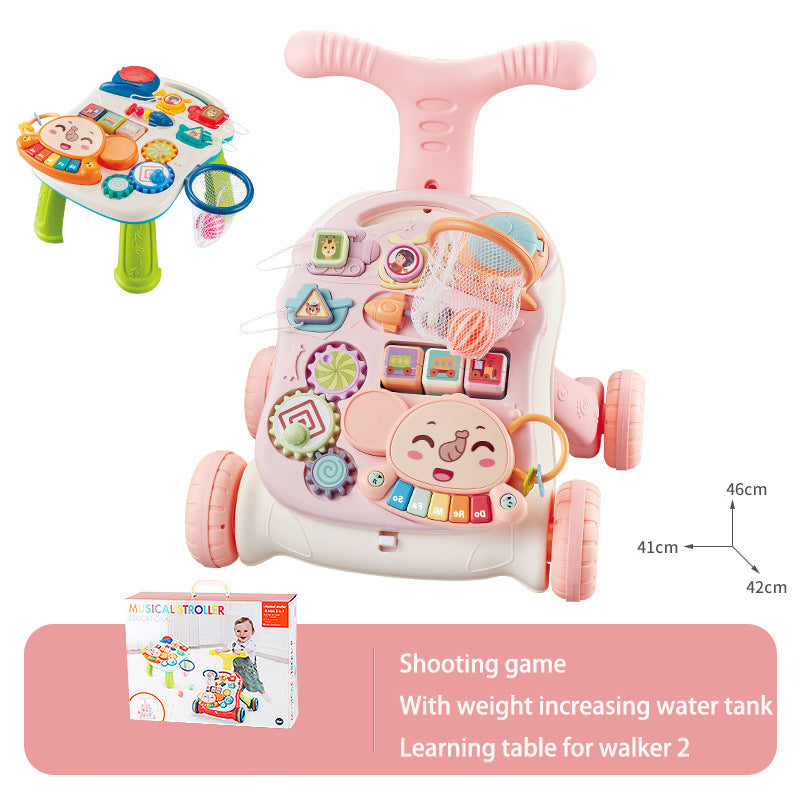 Baby Hand Push Toddler Toys Children's Music Glide Baby Anti-Rollover Multifunctional Walker