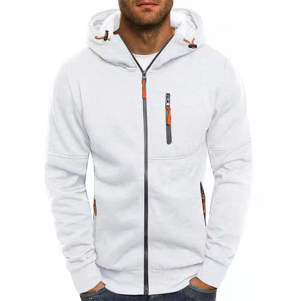 New men's sports, fitness, leisure jacquard hoodie, cardigan, hooded jacket