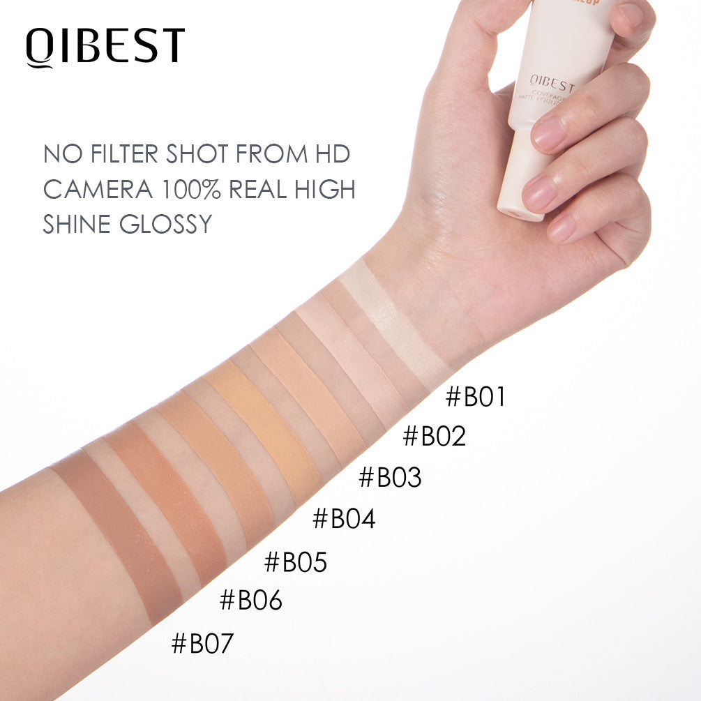 QIBEST Liquid Foundation Moisturizing Light Breathable Refreshing BB Cream Even Skin Tone Concealer