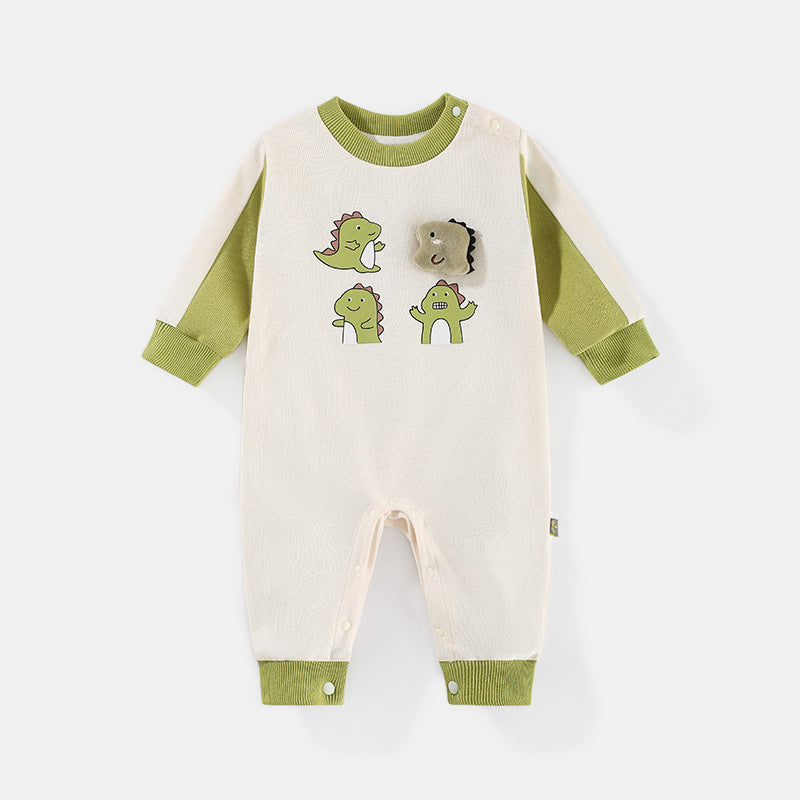 Baby Jumpsuit Spring And Autumn New Boy Baby Jumpsuit Dinosaur Long-Sleeved Newborn Clothes Korean Version Of Baby Clothes