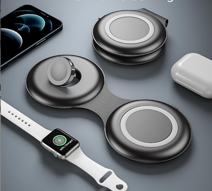 Three in one foldable wireless charging