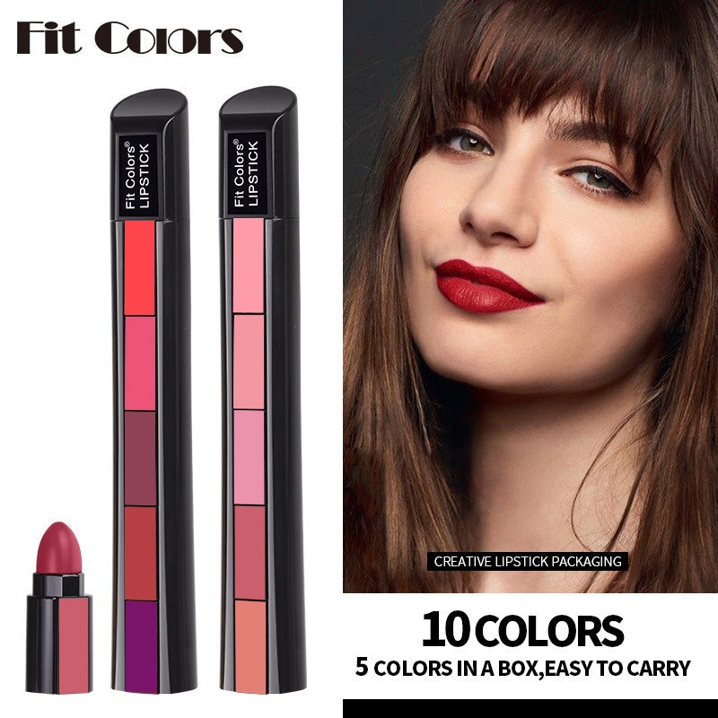 5-Color Matte Velvet Lipstick Set
