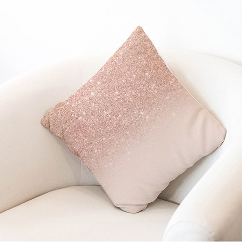 Lash Pillow Case Rose Gold Geometric Pineapple Glitter Polyester Sofa Decorative Cushion Cover for Home Decor