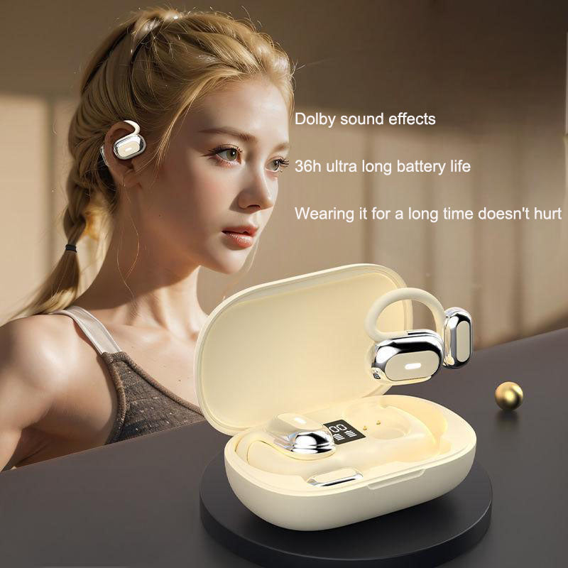 Bluetooth earphones open, non in ear, hanging ear, air bone conduction, sports, running, OWS wireless earphones