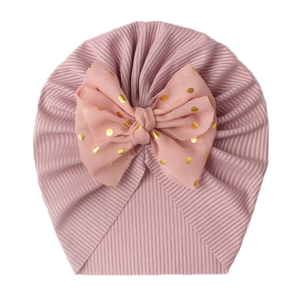 INS European and American Seasonal New Thread Baby Headwear Children's Bow Tie Pullover Cap Cap Baby