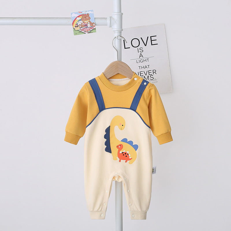 Baby Clothes Spring And Autumn New Boy Baby Clothes Small Dinosaur Long Sleeve Romper Newborn Clothes Baby Onesie