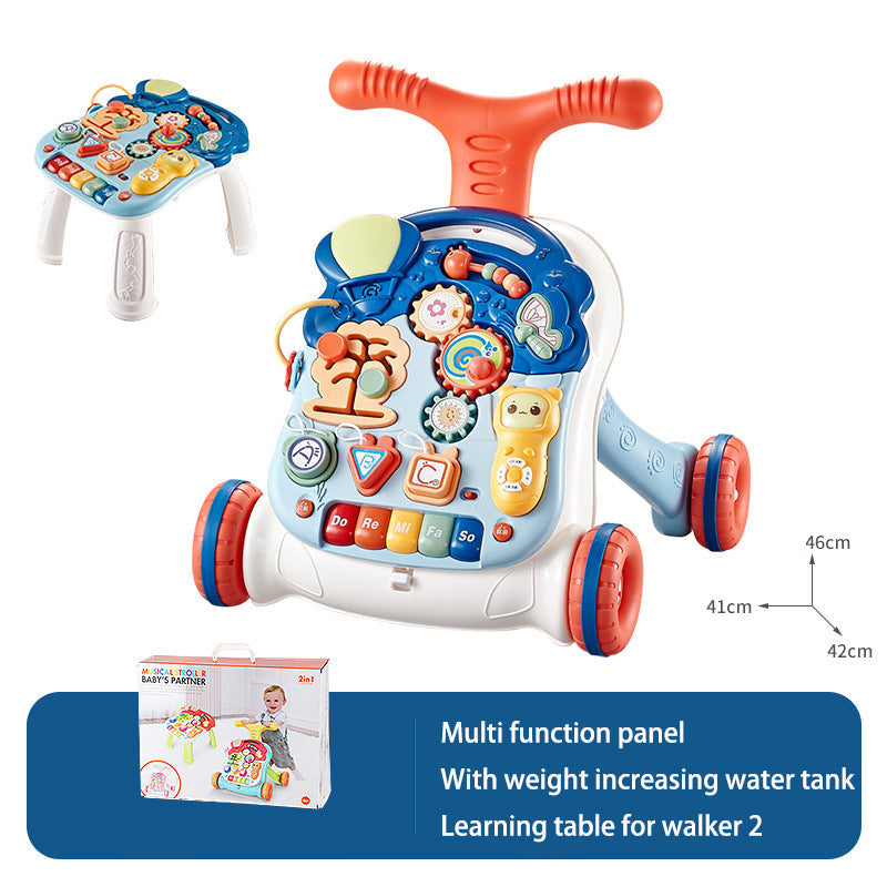 Baby Hand Push Toddler Toys Children's Music Glide Baby Anti-Rollover Multifunctional Walker