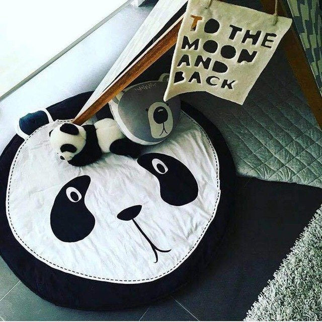 90CM Kids Play Game Mats Round Carpet Rugs Mat Cotton Swan Crawling Blanket Floor Carpet Toys Room Decoration INS Baby Gifts