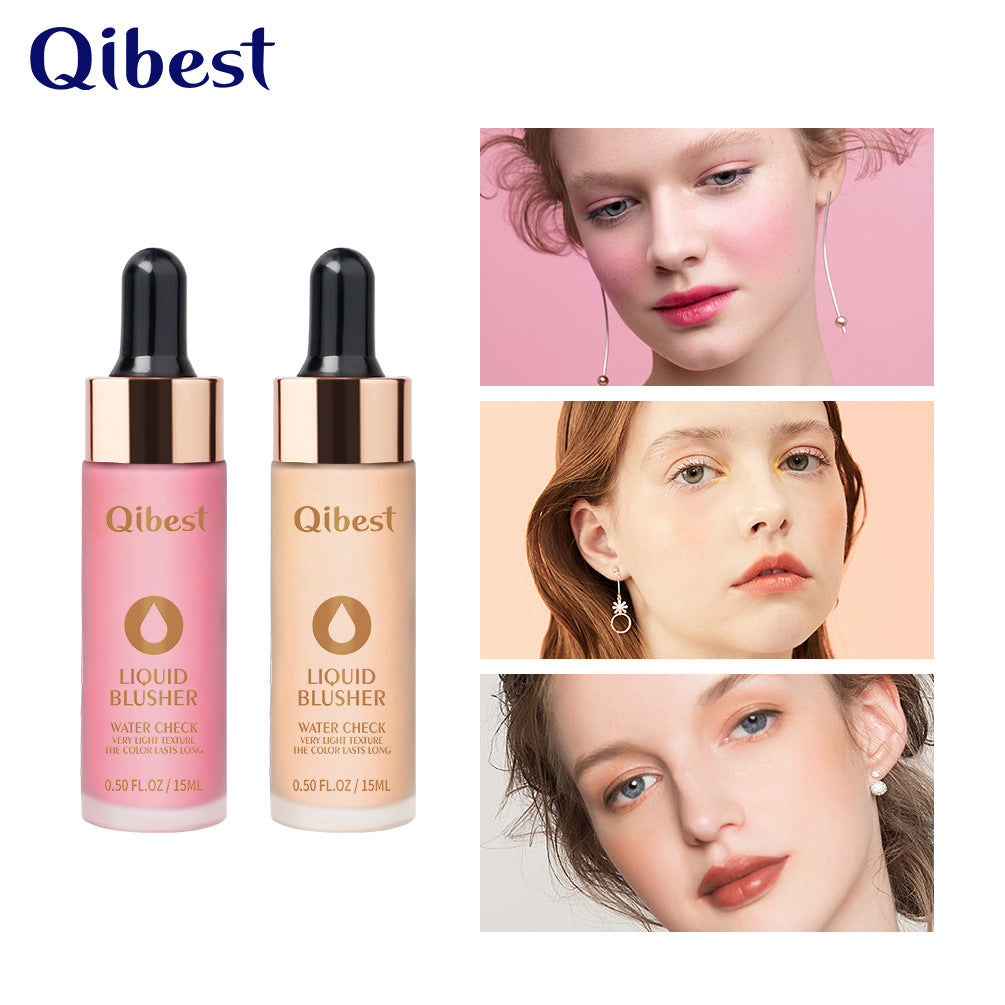 QIBEST Blush Milk Nude Makeup Moisturizing Brighten Skin Tone Natural Repairing Temperament Blush Powder Rouge Liquid Blush