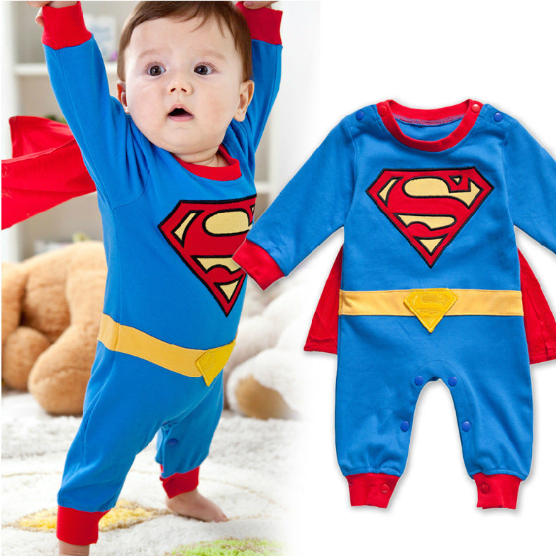 Superman Harper with Cloak Embroidery SUPERMAN Wukong Creeper Baby Suit Jumpsuit