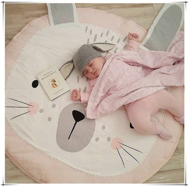 90CM Kids Play Game Mats Round Carpet Rugs Mat Cotton Swan Crawling Blanket Floor Carpet Toys Room Decoration INS Baby Gifts