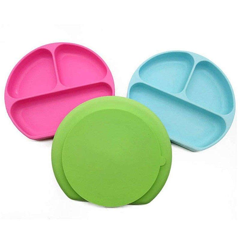 children's dishes baby Silicone Sucker Bowl Baby Smile Face Plate Tableware Set Smile Face Baby Tableware Set kids plate