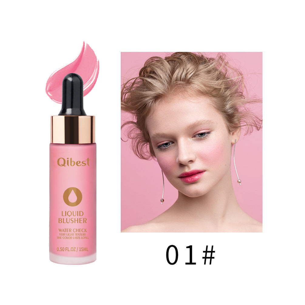 QIBEST Blush Milk Nude Makeup Moisturizing Brighten Skin Tone Natural Repairing Temperament Blush Powder Rouge Liquid Blush