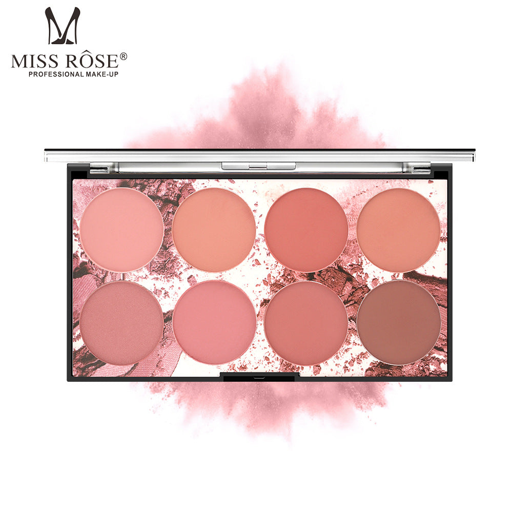 8-Color Blush Palette Matte Long Lasting Natural Nude & Red Blush Makeup Set