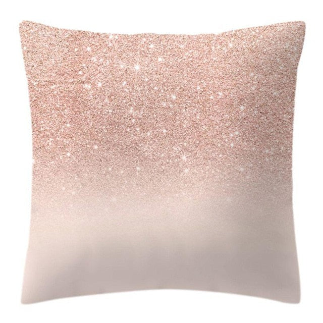 Lash Pillow Case Rose Gold Geometric Pineapple Glitter Polyester Sofa Decorative Cushion Cover for Home Decor