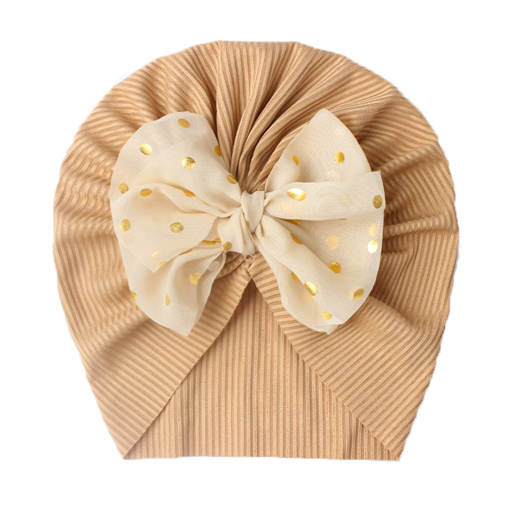 INS European and American Seasonal New Thread Baby Headwear Children's Bow Tie Pullover Cap Cap Baby