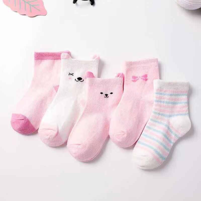 5 Pairs/lot Spring Autumn Cartoon Cat Animal Soft Cotton Knit Baby Socks Kids Boy Newborn Baby Girl Boys Socks For 0-6Yrs