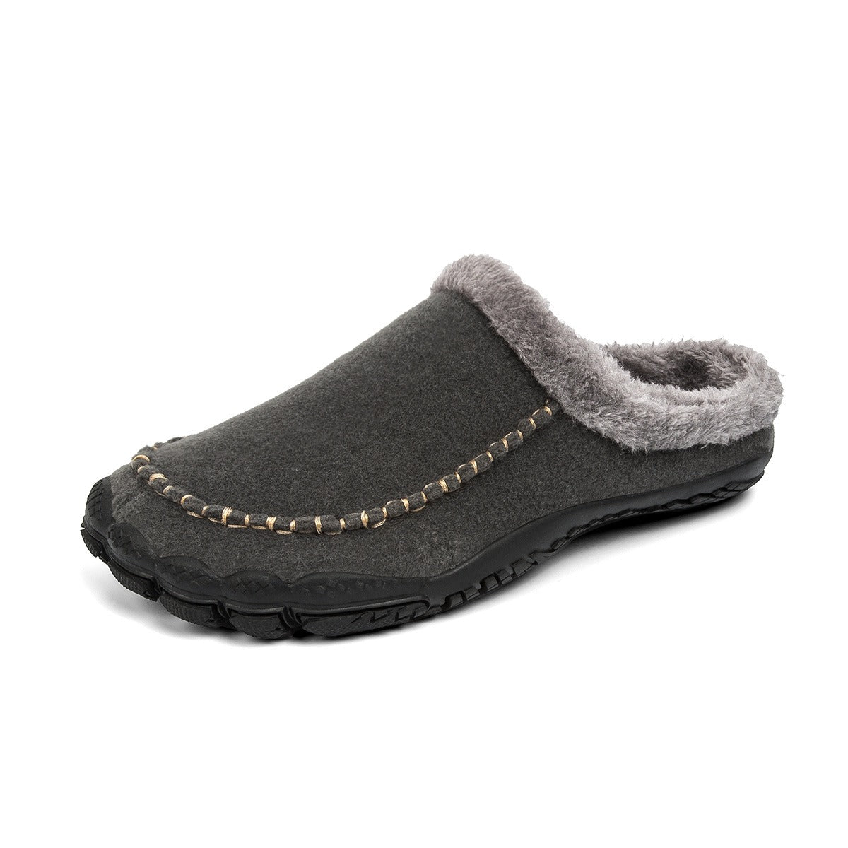 Cotton slippers for men in autumn and winter, indoor leisure, fitness, and sports shoes, anti slip, home warmth, and floor wool slippers