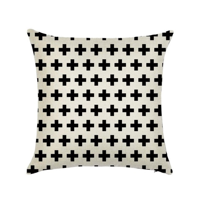 Linen Cotton Geometrisch Throw Pillow Cushion Home Sofa Decor 45X45cm