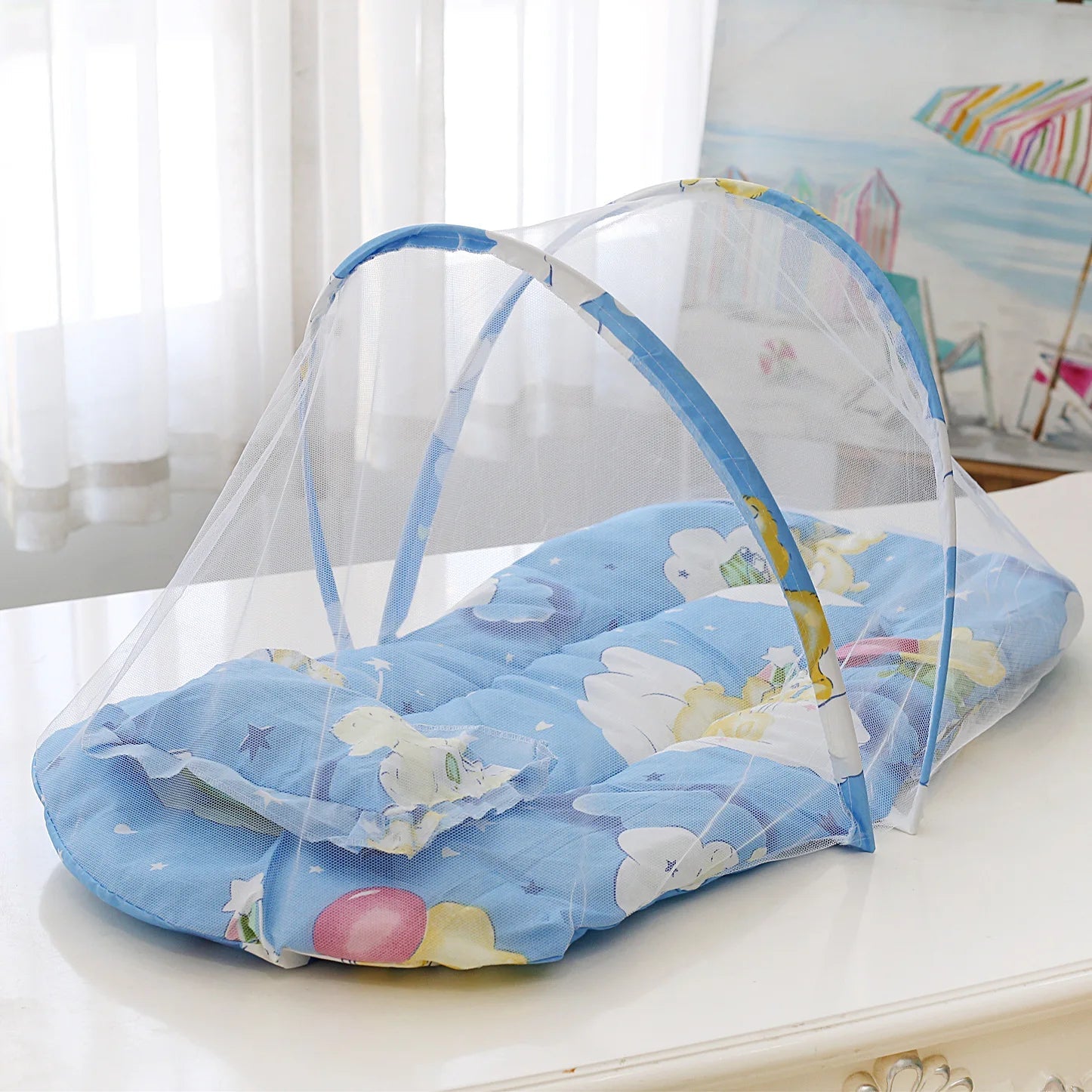 New baby folding mosquito net without installation bottomless Mongolian yurt mosquito net foldable baby mosquito net