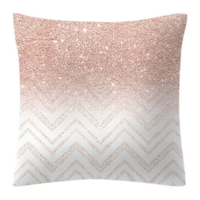 Lash Pillow Case Rose Gold Geometric Pineapple Glitter Polyester Sofa Decorative Cushion Cover for Home Decor