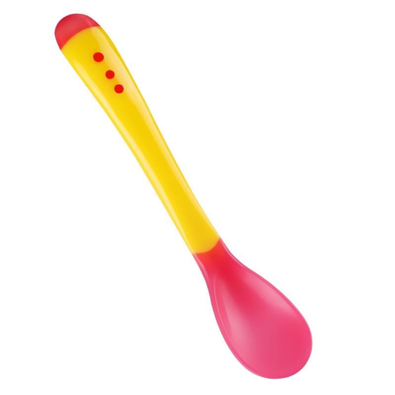 Silicone Baby Feeding Spoon Infant Temperature Sensing Weaning Soft Head Solid Spoons for 4-24 Months Baby Utensil Solid Feeding