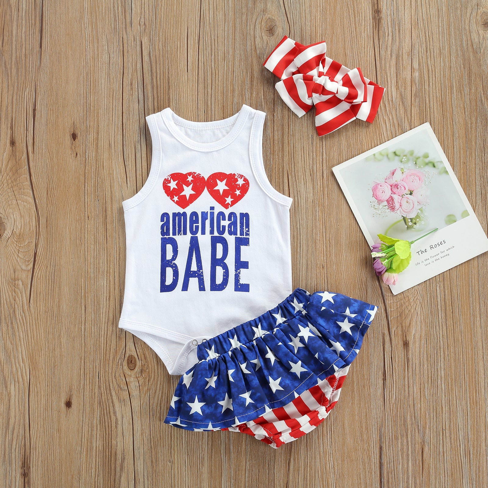 Summer Independence Day Infant Baby Girls Outfit Toddler Set