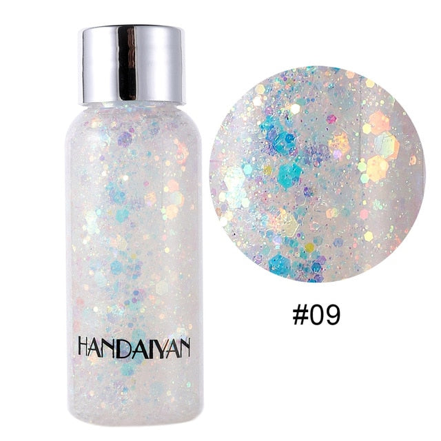 9 Colors Hot Festival Cosmetics Face Body Glitter Cream Sequins Shining Liquid Shimmer Glitter Body Makeup Fashion Party Make Up