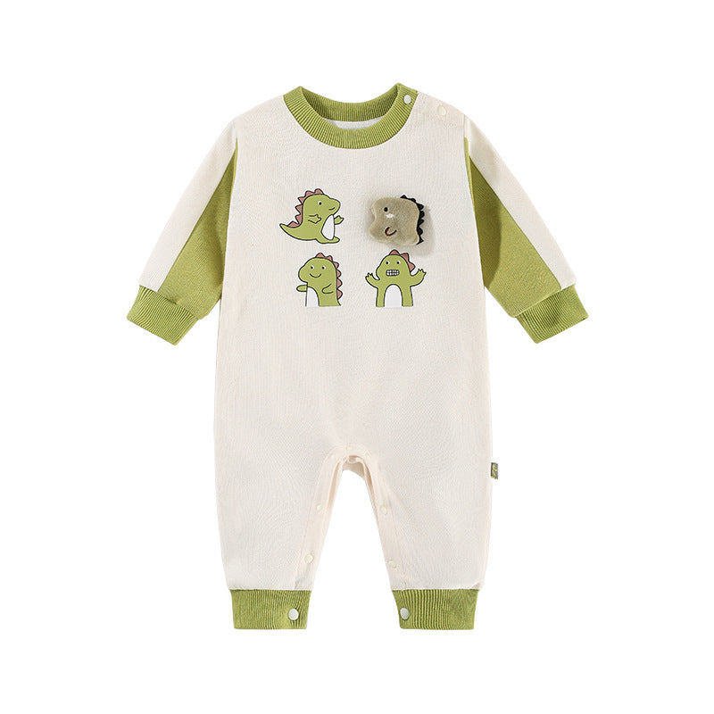 Baby Jumpsuit Spring And Autumn New Boy Baby Jumpsuit Dinosaur Long-Sleeved Newborn Clothes Korean Version Of Baby Clothes