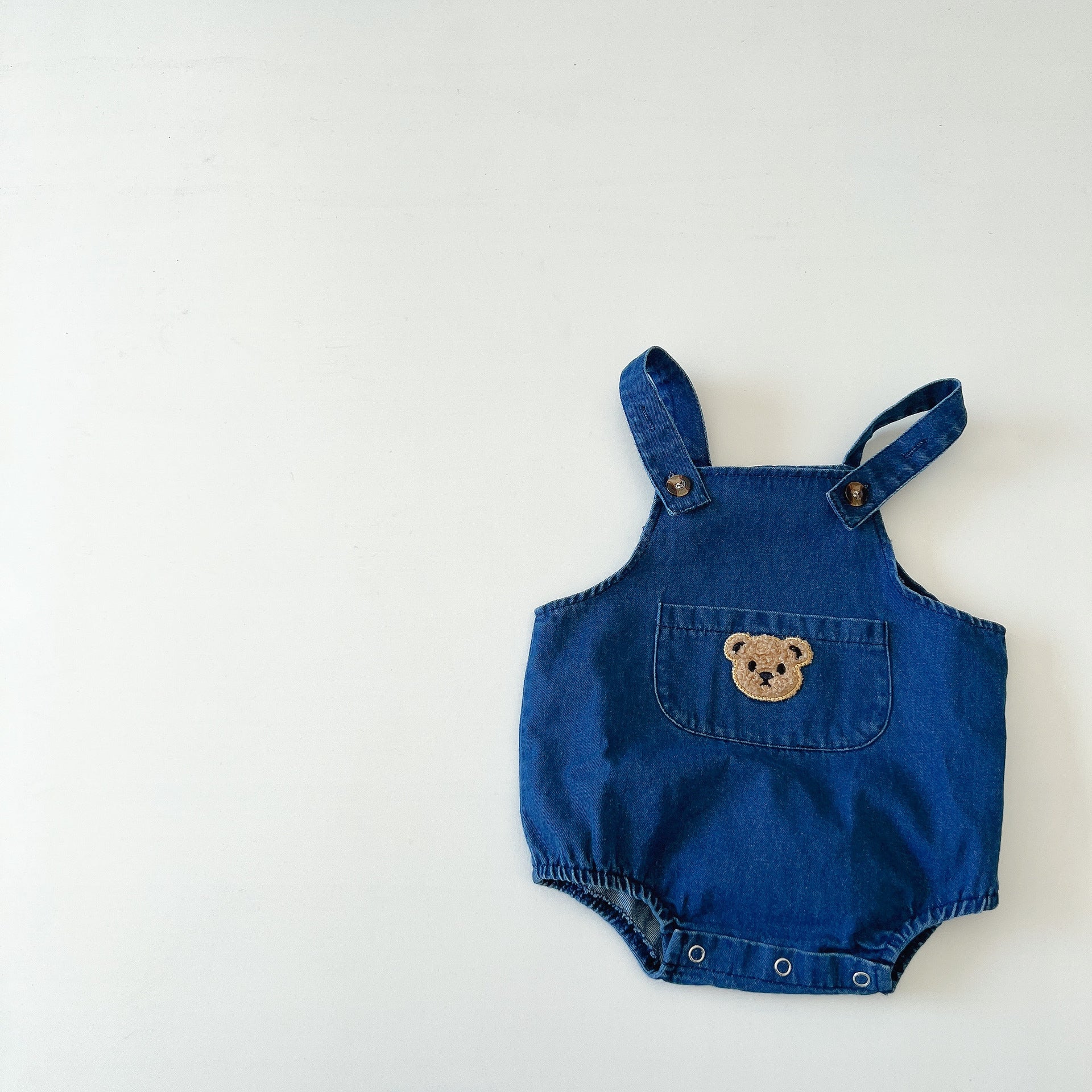 Bear denim overalls shorts children's clothing baby summer clothing baby overalls baby summer shorts