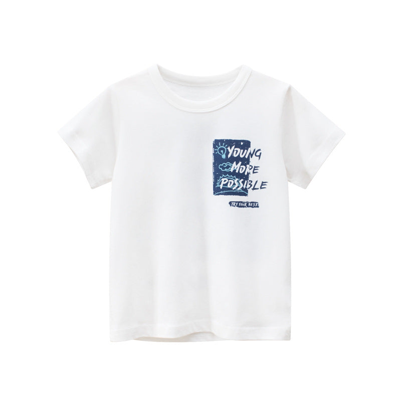 Summer Children's Clothing New Korean Version Children's T-Shirt Boy Baby Short-Sleeved Bottoming Shirt