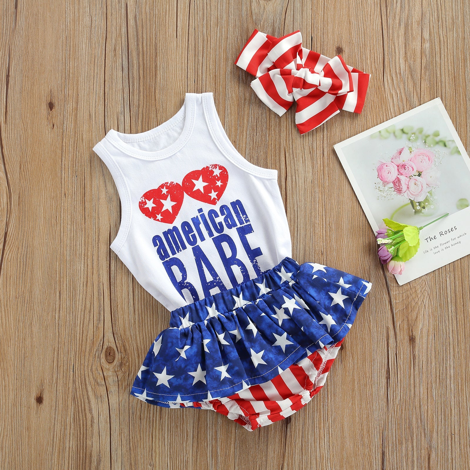 Summer Independence Day Infant Baby Girls Outfit Toddler Set