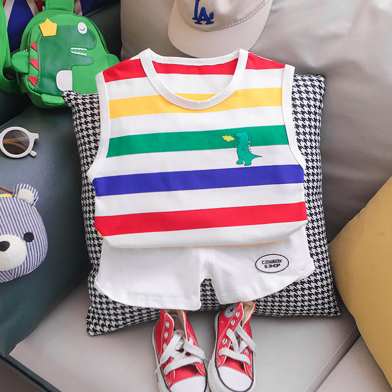 Baby Summer Clothes Children's Clothes Boy Baby Foreign Style One-Year-Old Boy Vest Suit Summer Trend